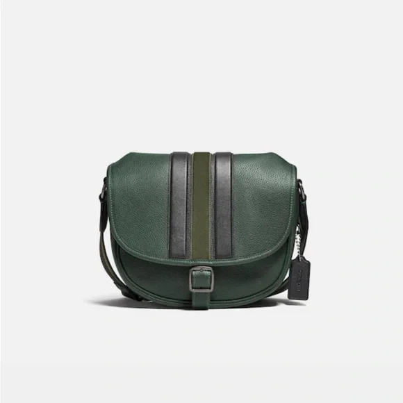 Coach Hitch Crossbody With Varsity Stripe Green - Picture 2 of 11